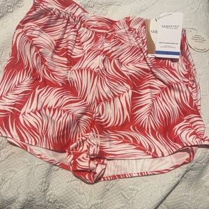 Contours by Coco Reef coral & White Palm Print Swim Shorts SZ XL  NEW